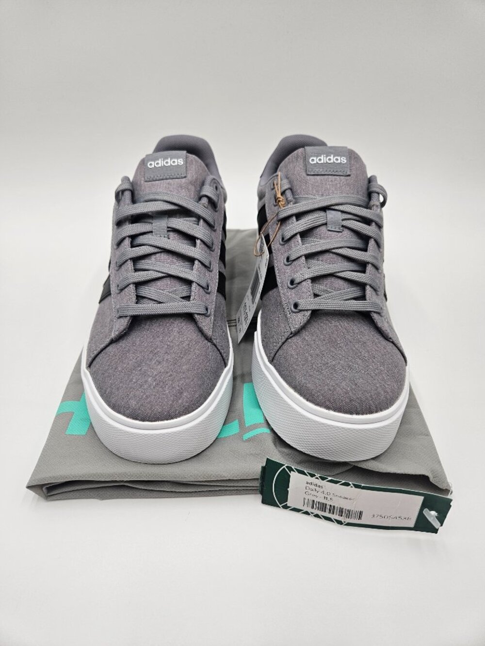 Adidas Daily 4.0 Gray Black Stripe Sneakers | Men's 11.5 / Women's 12.5